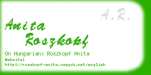 anita roszkopf business card